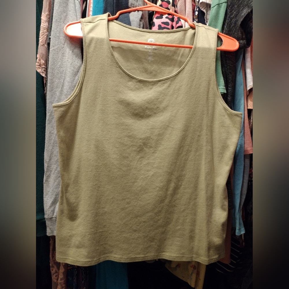 Ruby Rd. Sage Green Sleeveless Tank Top